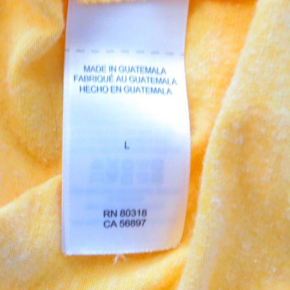 Lucky Brand Men's "Stay Wild" Coyote Biker Graphic T shirt Yellow L EUC - Picture 7 of 8